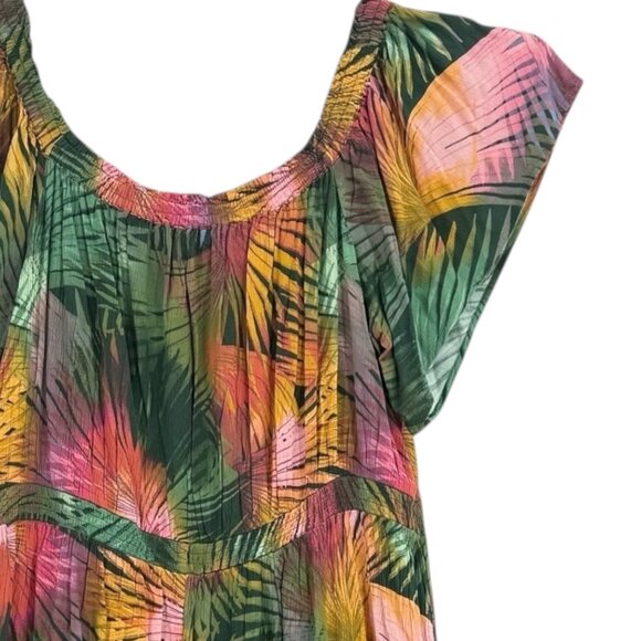 NWT Terra & Sky Women's Off Shoulder Tropical Palm Maxi Dress Size 3X  (24W-26W) - Picture 13 of 13